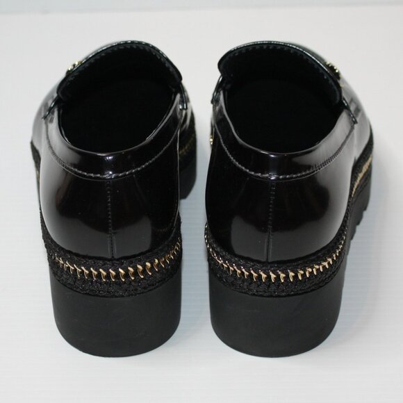 Chanel 40 mm Zip PM Wedge Loafer Black Shoes with Gold CC in size EU 40 / US 10 - Picture 6 of 7